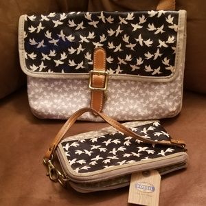 Fossil crossbody and wristlet